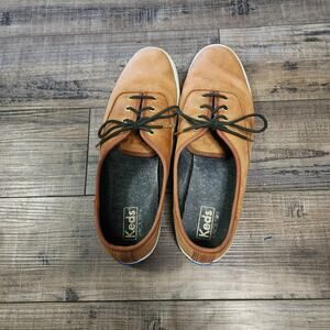 Womens Brown leather lace up Keds Size 11 b43